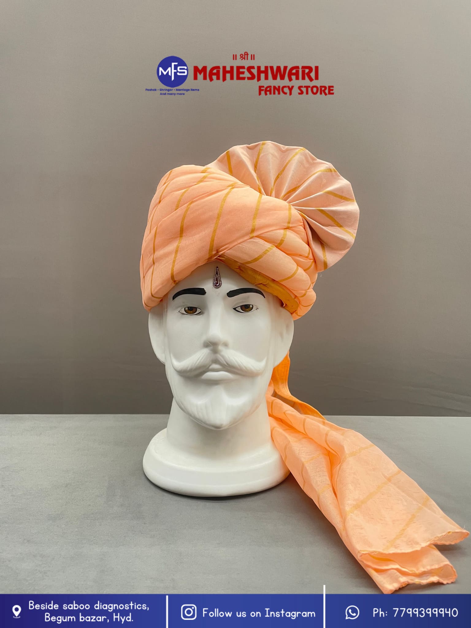 MFS Wedding Essentials - Peach Swagat Pagdi